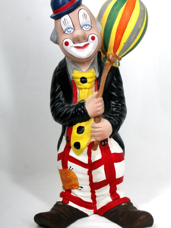 Vintage Handgeschilderde Clown met Ballon (Art. 4446)